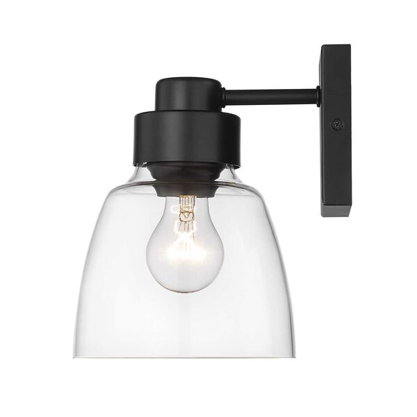 Remy Matte Black with Clear Glass One-Light Wall Sconce, image 4